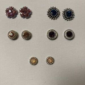 Lot of 5 pairs of rhinestone stud earrings
